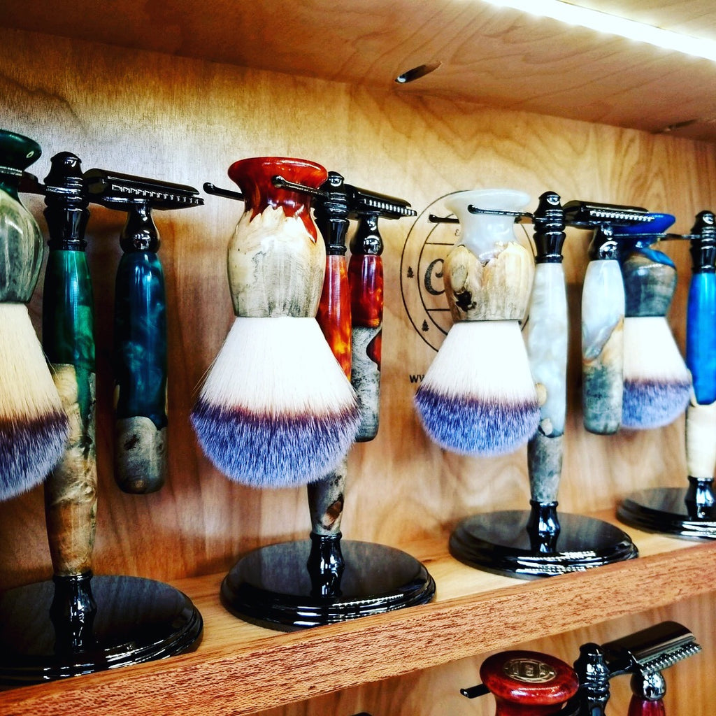 Complete Shaving kits- Safety razor, shave brush and shave stand.